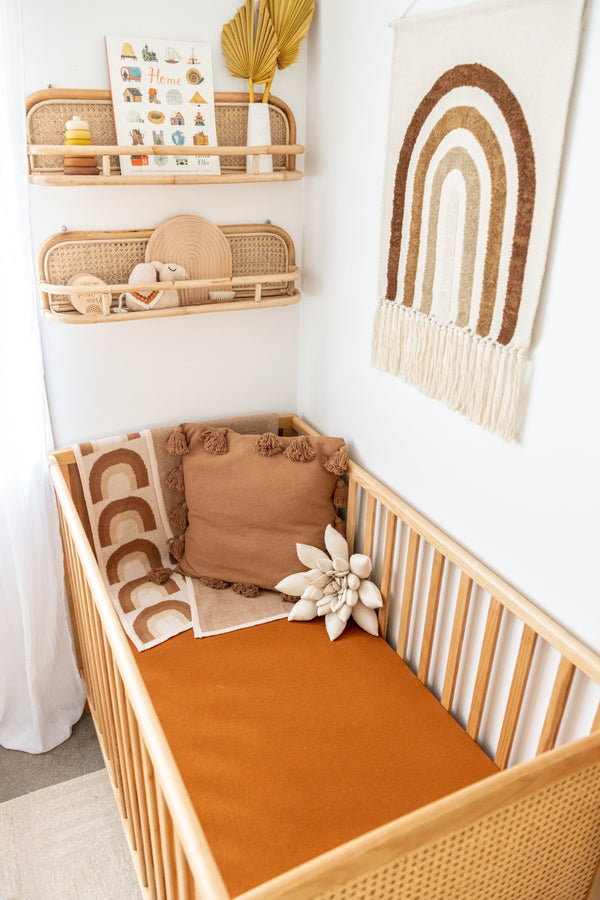 Organic Cotton & Bamboo Fitted Sheet Rust