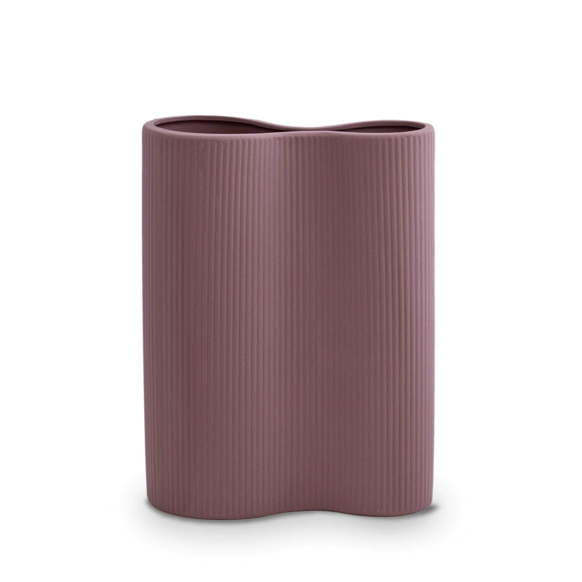 Ribbed Infinity Vase Plum