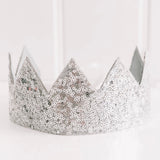 Adjustable Sequin Crown Silver