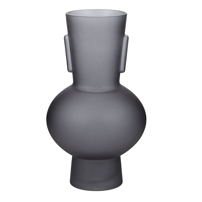 Glass Vase Matte Grey